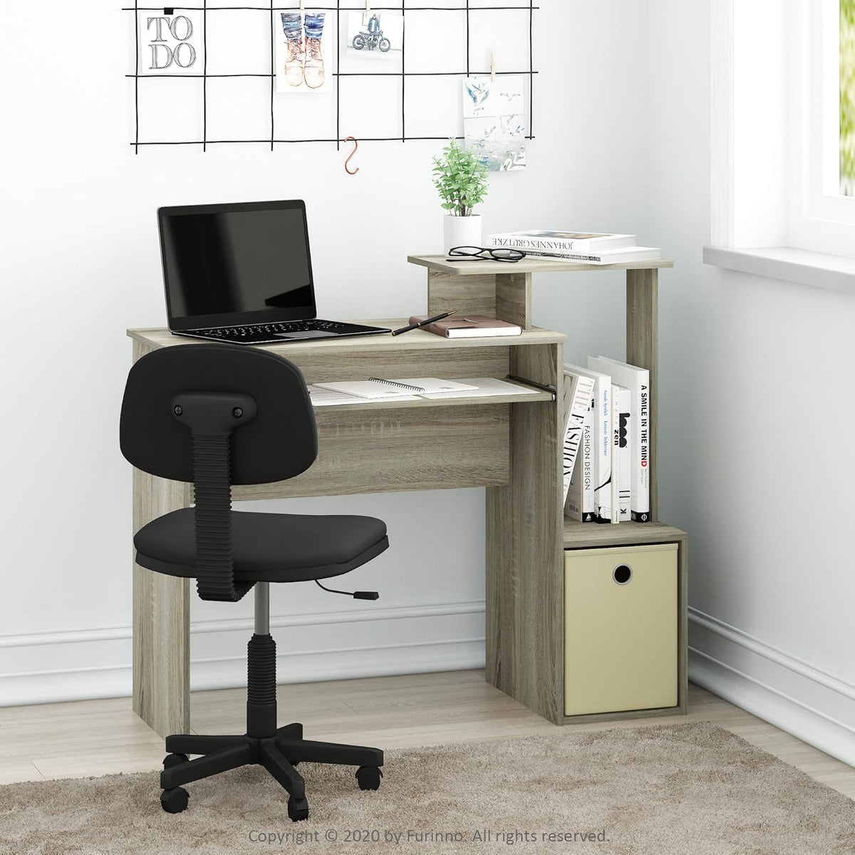 Furinno Econ Multipurpose Home Office Computer Writing Desk, regular, Dark Walnut