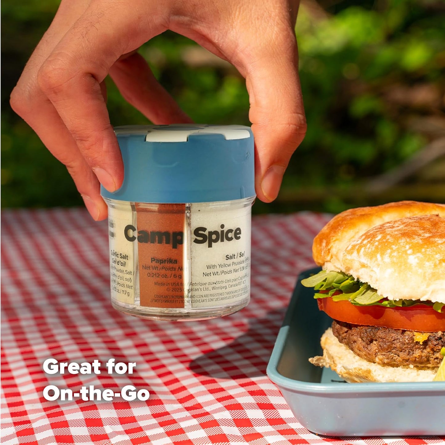 Coghlan’s Multi-Spice Shakers – Compact 6-in-1 Seasoning Containers for Camping, Travel, BBQ & Everyday Cooking – Lightweight, Portable, Mess-Free Design – Made in USA
