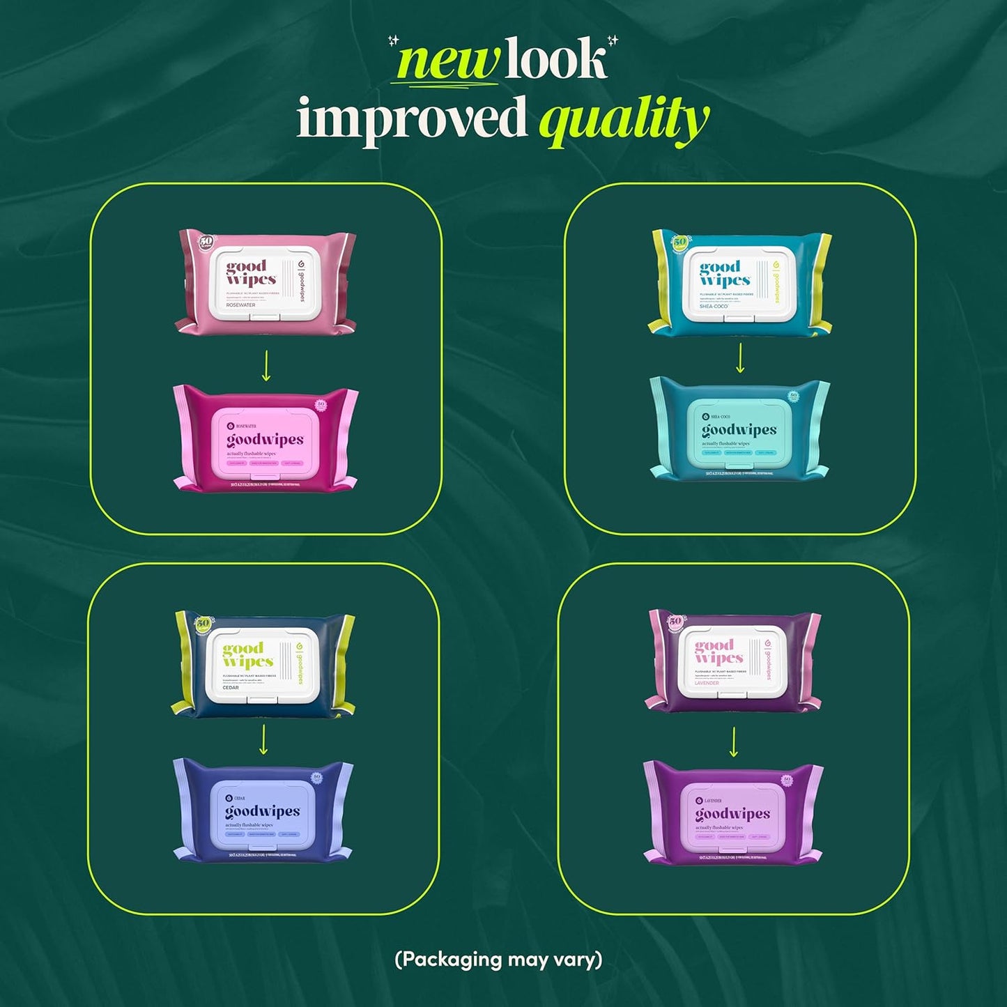 goodwipes Flushable Butt Wipes - Extra Large Adult Wet Wipes For Women & Men - Bathroom Essentials - Sewer & Septic Safe - Variety Pack, 200 Count (4 Packs)