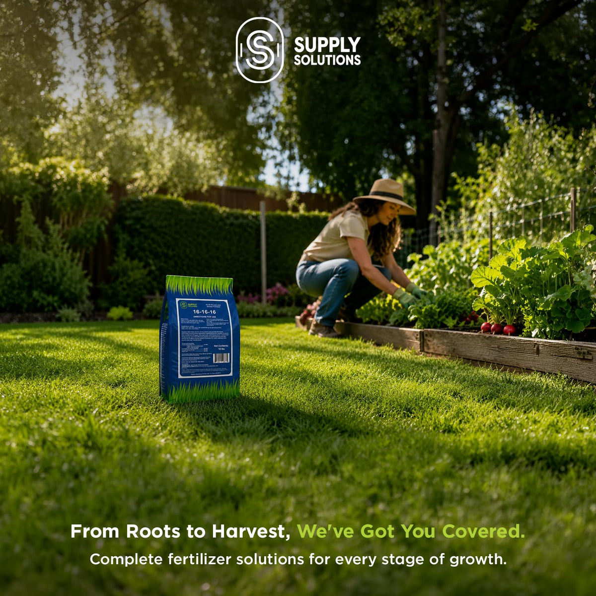 Supply Solutions 16-16-16 Complete Lawn & Garden All Purpose Granular Fertilizer - The Ultimate Plant Food for Lush Greenery & Vibrant Blooms - for All Plants, Vegetables, Fruits, and Berries - 10lbs