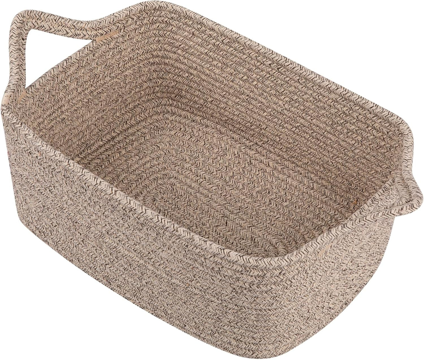 OIAHOMY Woven Basket, Gift Basket Empty with Gift Bags and Ribbons, Rope Baskets for Baby Showers, Storage Baskets with Handles for Nursery, Pet Toy Organizer - Brown