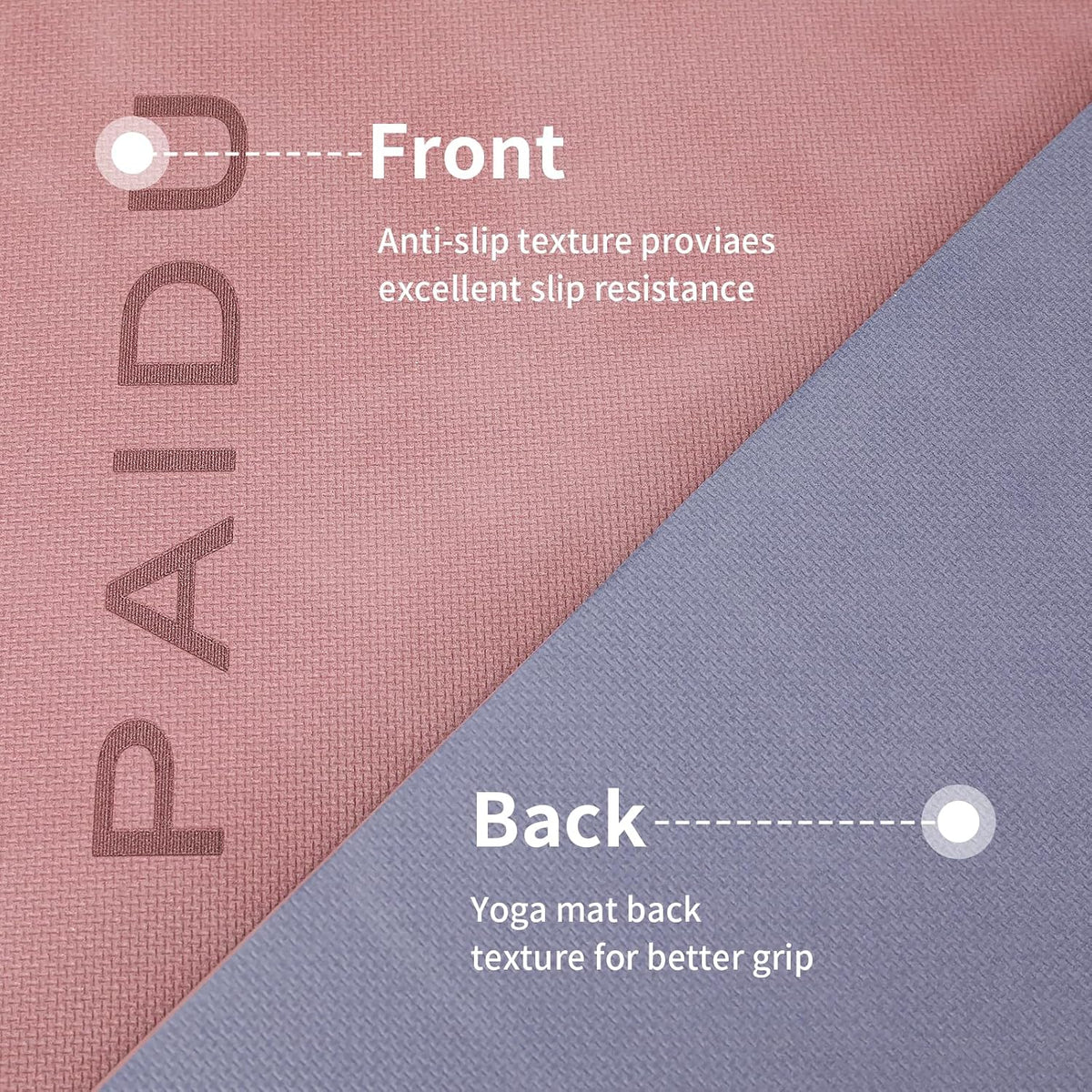 PAIDU POE Yoga Mat （10mm）Extra Thick Fitness Mat 72"x24" with Carry Strap
