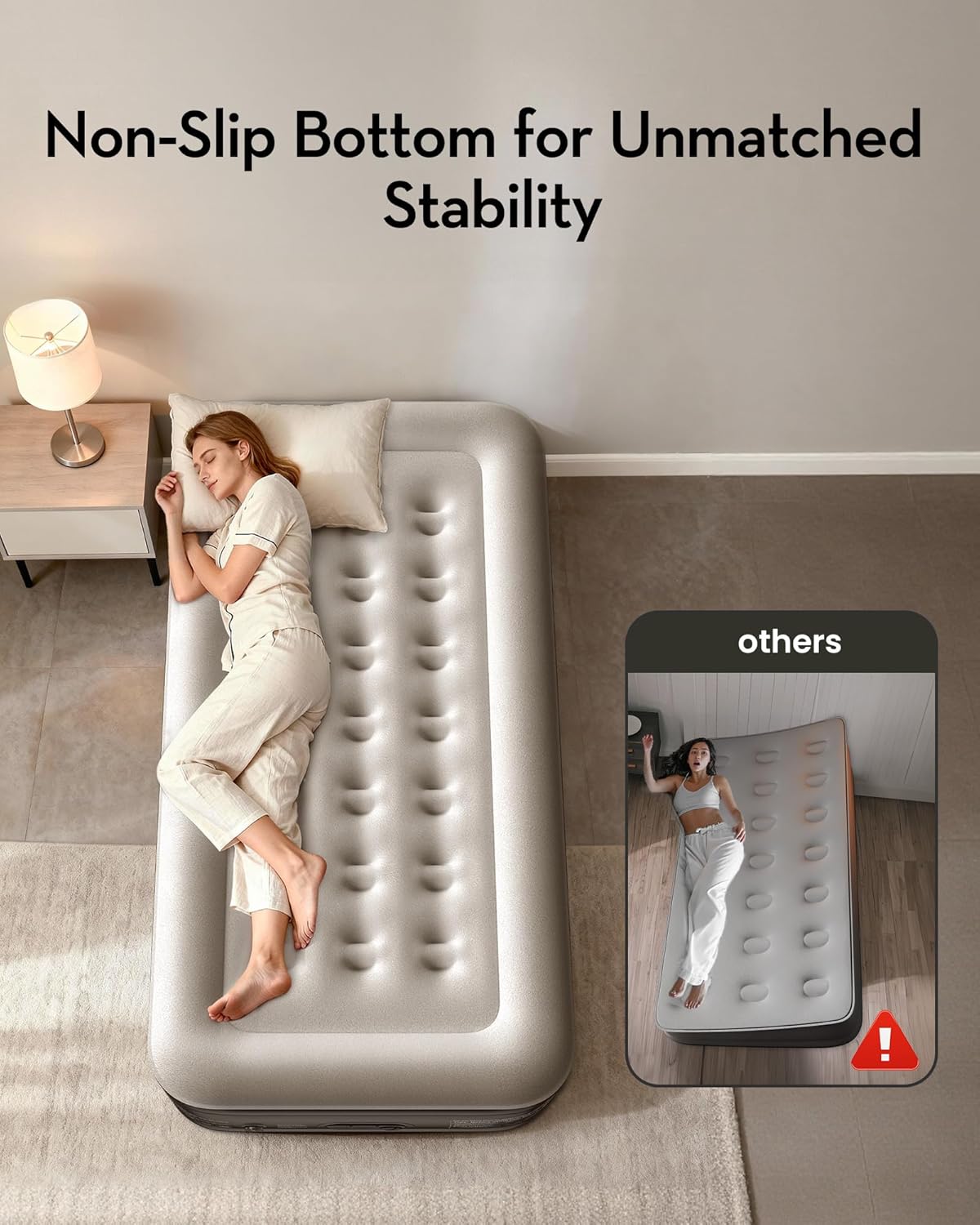 OhGeni Twin Air Mattress with Built in Pump, Blow up Mattresses, Comfortable Sleep Solution for Guests, 18" Raised Colchones Inflables Airbed, Ideal for Home Use and Outdoor Camping