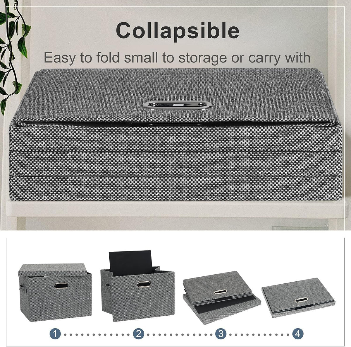 Storage Bins with Lids Fabric Closet Organizers Cubes Office Organization