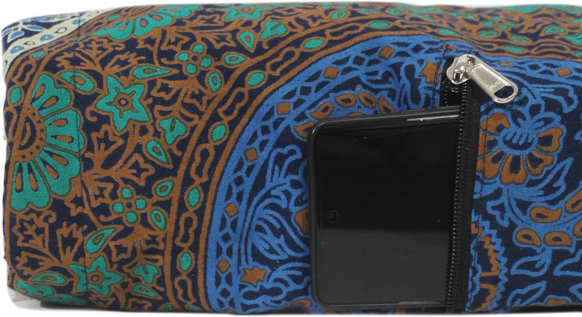 INDIAN CRAFT CASTLE Yoga Mat Bag, Full-Zipper Yoga Mat Carrier with Adjustable Strap, Front & Exterior Phone Pocket, Stylish & Functional Fitness Mat Holder for Women & Men
