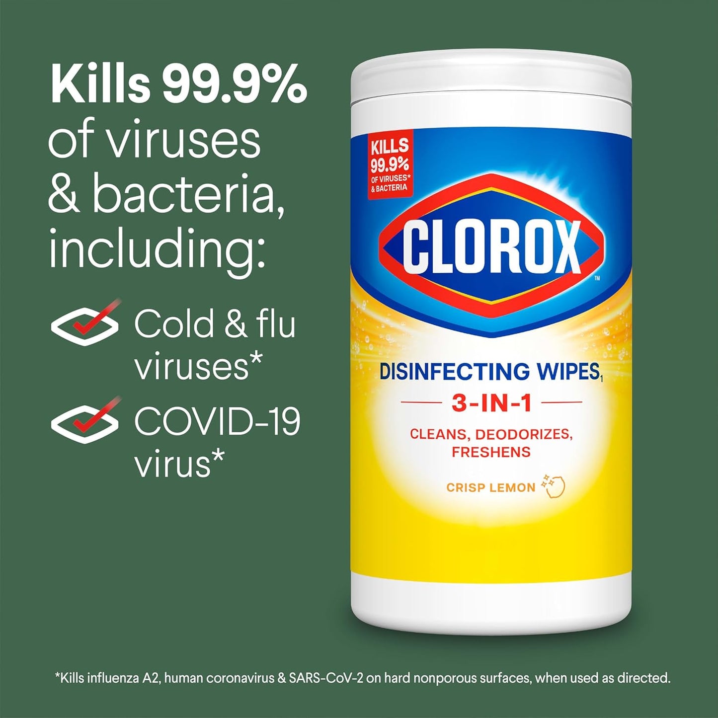 Clorox Disinfecting Wipes Variety Pack, Bleach-Free, Kills 99.9% of Germs and Viruses Including COVID-19, 75 Count, Pack of 4