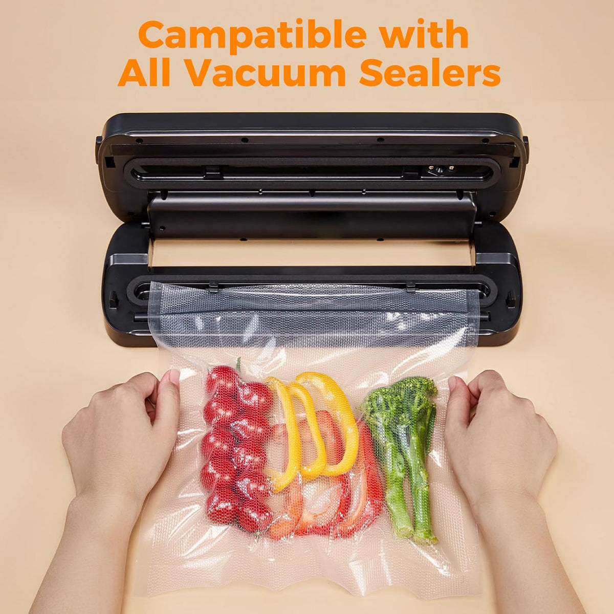 Wevac Vacuum Sealer Bags for Food 11x16 6 Rolls, Fit Food Saver Machines