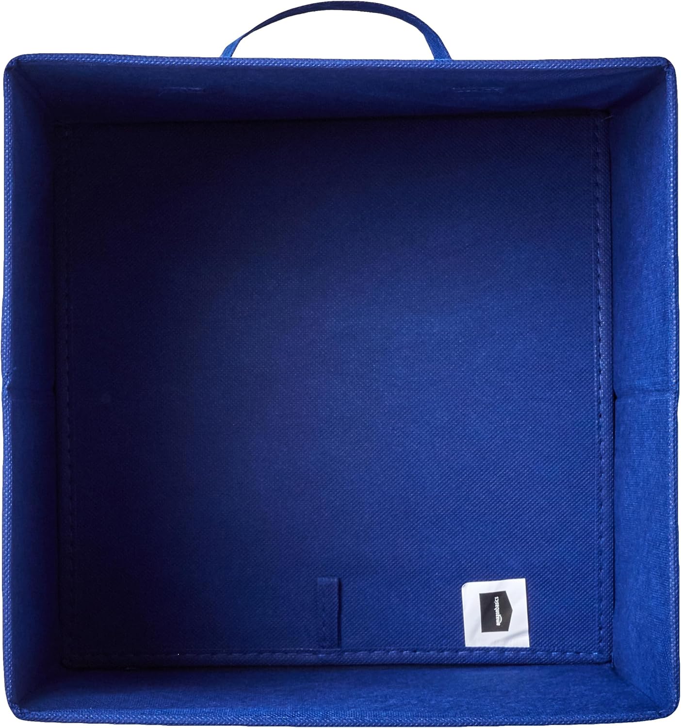 Amazon Basics Collapsible Fabric Storage Bins with Handles, Cube Organizer for Home Organization, 10.5"x10.5"x11", Navy, 6-Pack
