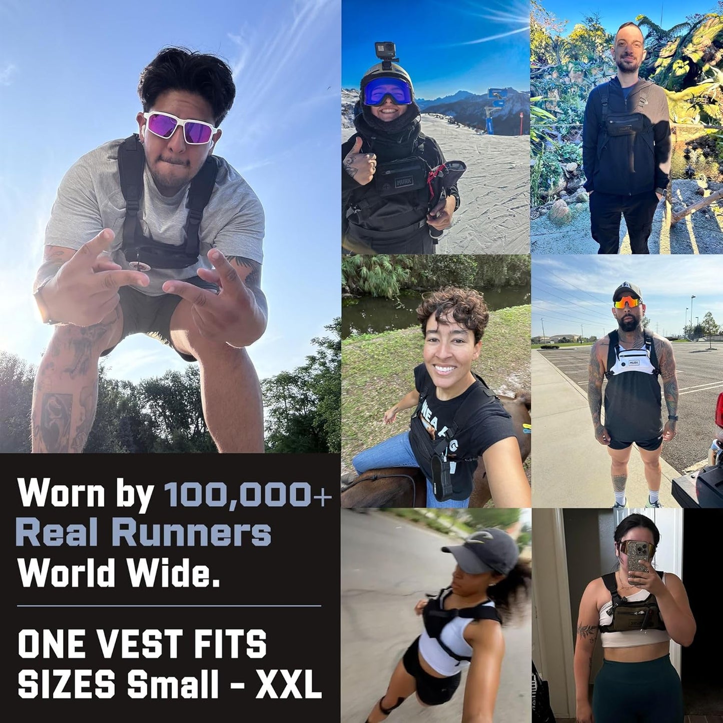 MVRK Water Resistant Running Vest Chest Pack, Phone Holder for Running, Lightweight Training Pack with Reflective Detail