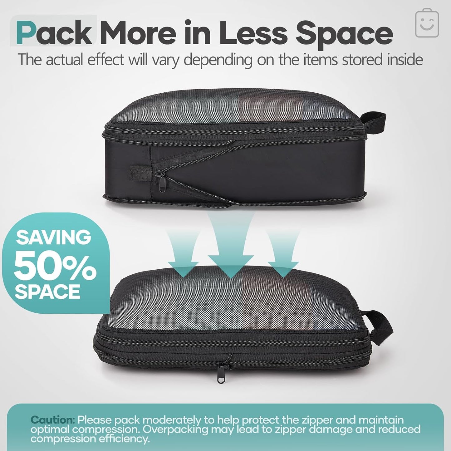 Veken 11 Set Compression Packing Cubes for Travel Essentials,Compressible Expandable Large Luggage Suitcase Organizer Bags for Clothing,Durable Space Saver Storage Bags with Toiletry Bags(Black)