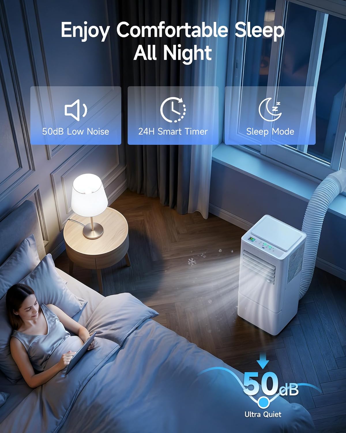 Air Choice Portable Air Conditioners, 10000 BTU Air Conditioner Portable for Room Up to 450 Sq.Ft, Remote Control, 24H Timer, Dehumidifier & Fan Modes, 3-in-1 Portable AC Unit for Bedroom, Window Kit