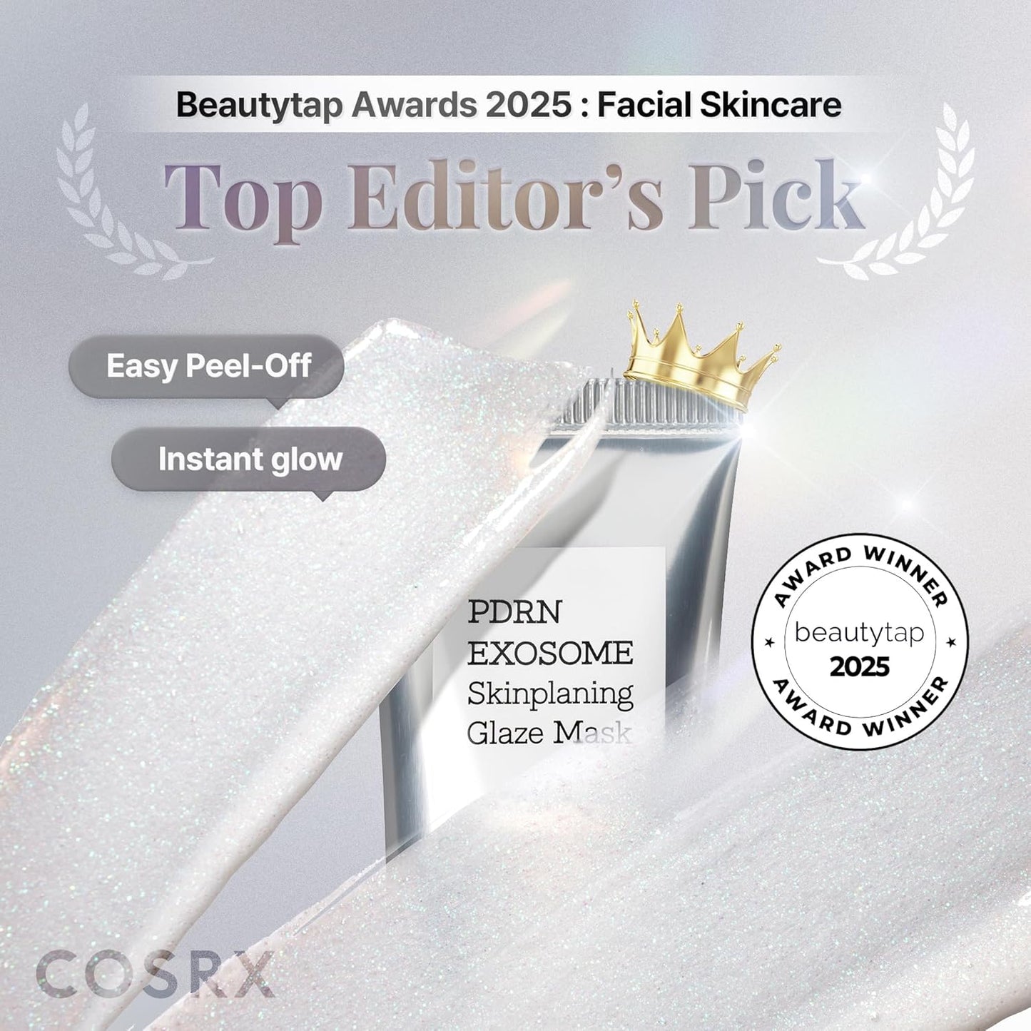 COSRX PDRN EXOSOME Glaze Wrapping Mask with SALMON DNA PDRN, +123% Skin Hydration, Instant Glow, Easy Peel-Off Overnight Mask, Elasticity & Firmness Care, Korean Skin Care, 1.69 fl. Oz