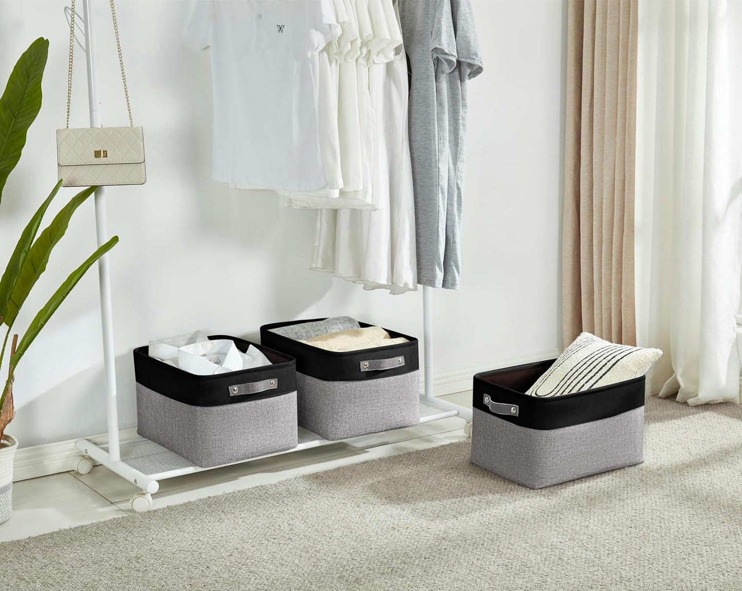 DECOMOMO Storage Bins, Extra Large Fabric Storage Baskets for Shelves 3Pack