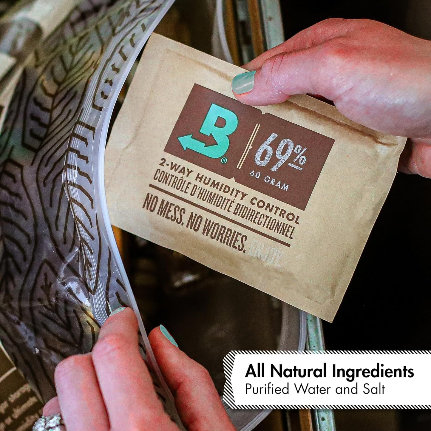 Boveda for Cigars/Tobacco | 69% RH Humidity Control Packs | Size Large for Use with Up to 25-100 Cigars | Patented Technology For Cigar Humidors | 4-count Resealable Bag