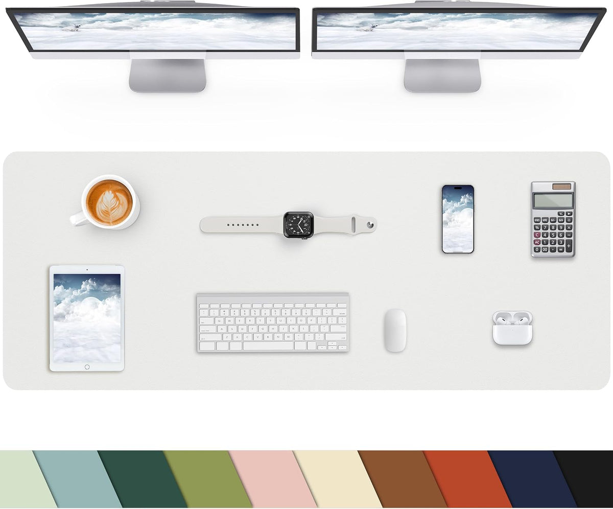 Non-Slip Desk mat,PULeather Desk Pad Protector, Office Desk Mat, Large Mouse Pad,Desk Blotter, Laptop Desk Pad, Waterproof Desk Writing Pad for Office and Home (Coffee, 35.4" x 17")