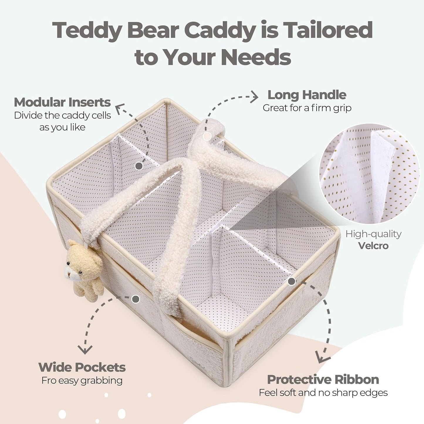 PeraBella Baby Diaper Caddy Organizer with Handle, Boy & Girl Shower Gift Basket, Portable Diaper Storage Basket Bin for Wipes, Newborn Baby Essentials Registry Search Must Haves, Car Caddy Organizer