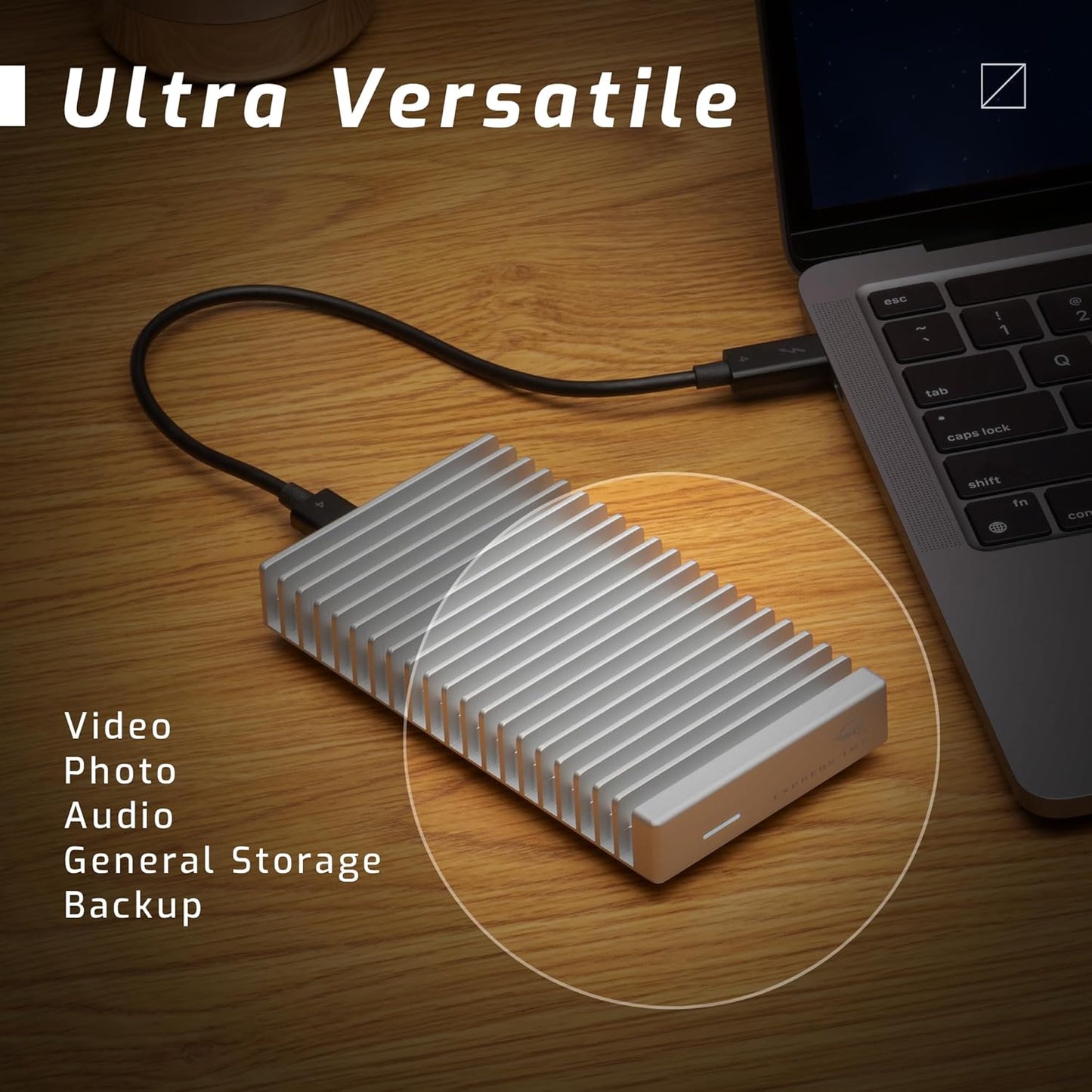OWC Express 1M2 40Gb/s Portable NVMe SSD USB4 (Thunderbolt Compatible/USB-C) Ultra Fast External SSD Drive with Aluminum Heat Sink Enclosure (Enclosure Only)