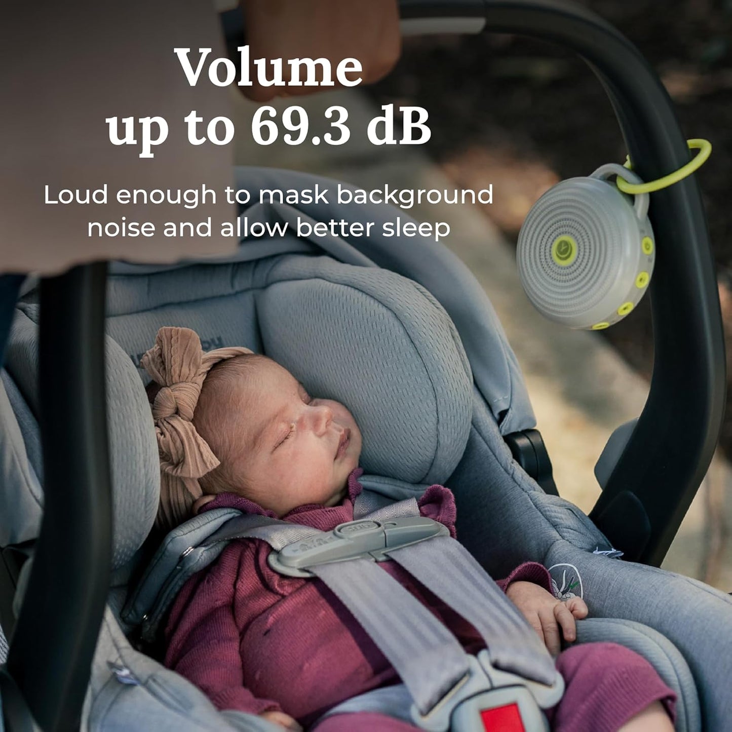 Yogasleep Hushh Portable White Noise Sound Machine for Baby, 3 Soothing Natural Sounds with Volume Control, Compact Size, Noise Canceling for Sleep Aid, Office Privacy, & Meditation, Registry Gift