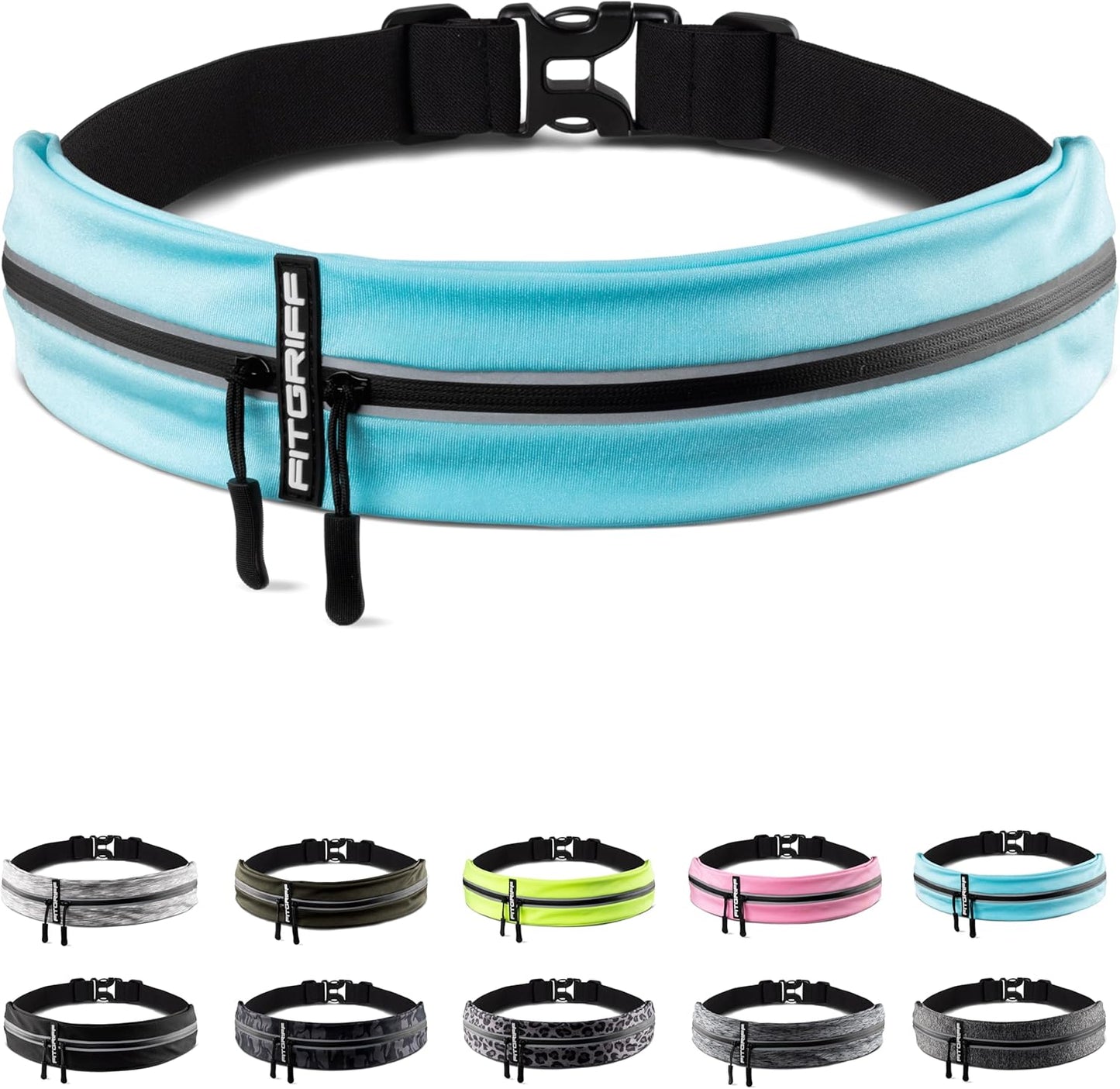 Fitgriff® Running Belt for Men & Women - Secure Jogging Pouch for Phone, Keys & Essentials - For All Cell Phones
