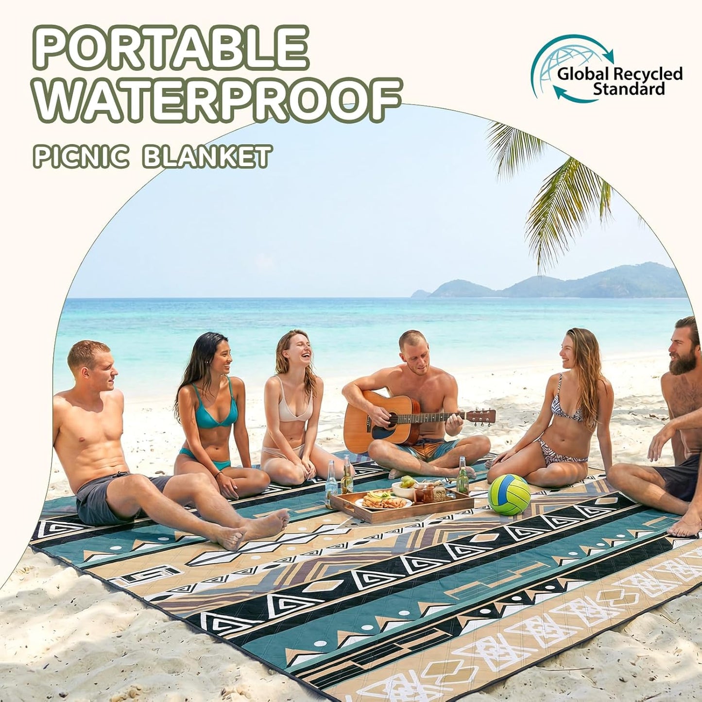 Genovega Waterproof Picnic Blanket Outdoor Camping Beach Mat Rug Extra Large Foldable Car Essential Roadtrip Gadget Accessories Tent Gear Must Haves Dad Backpacking Necessities Gift