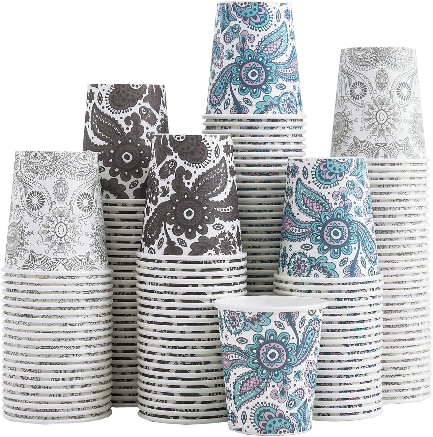Clawsoff [300 Pack] 3 oz Paper Cups, Small Mouthwash Cups 3 OZ, Mini Disposable Bathroom Cups, Paper Cups 3 Ounce for Bathroom, Supermarket, Birthday Party, Travel, Events, Picnic, BBQ