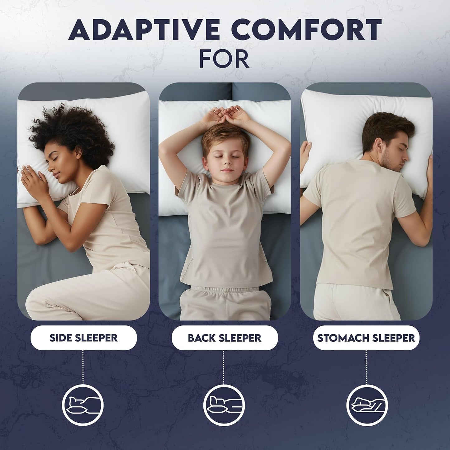 Utopia Bedding Down Alternative Bed Pillows for Sleeping Queen Size (White), Set of 2, Soft & Fluffy Pillow with Cooling, Hotel Quality, Gusseted Pillow for Back, Stomach or Side Sleepers