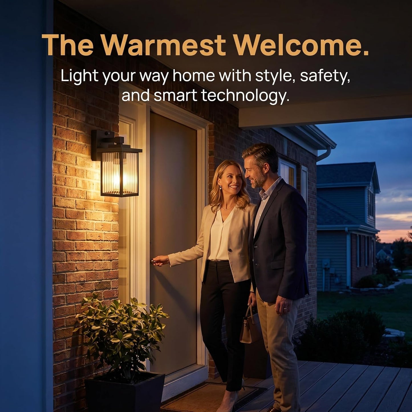 Dusk to Dawn Outdoor Wall Light Fixture, Waterproof Exterior Porch Light with Tempered Glass, Wall Lantern for House Front Door Garage Patio