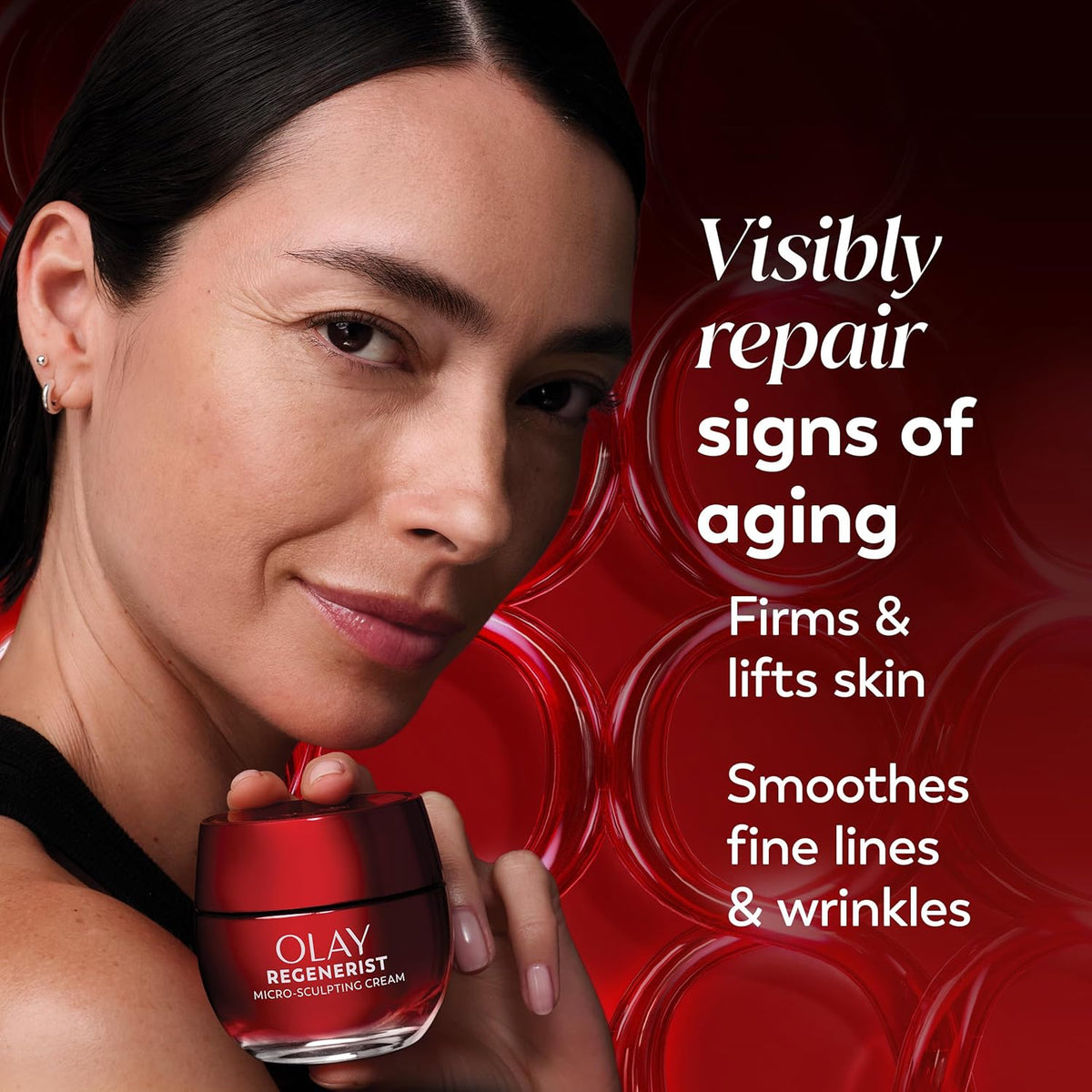 Olay Face Moisturizer, Regenerist Micro-Sculpting Facial Cream for Women - Anti-Aging, Anti-Wrinkle, Firming Skin Care - Triple Collagen Cream, Peptide Moisturizer, Hyaluronic Acid, Niacinamide, 1.7oz