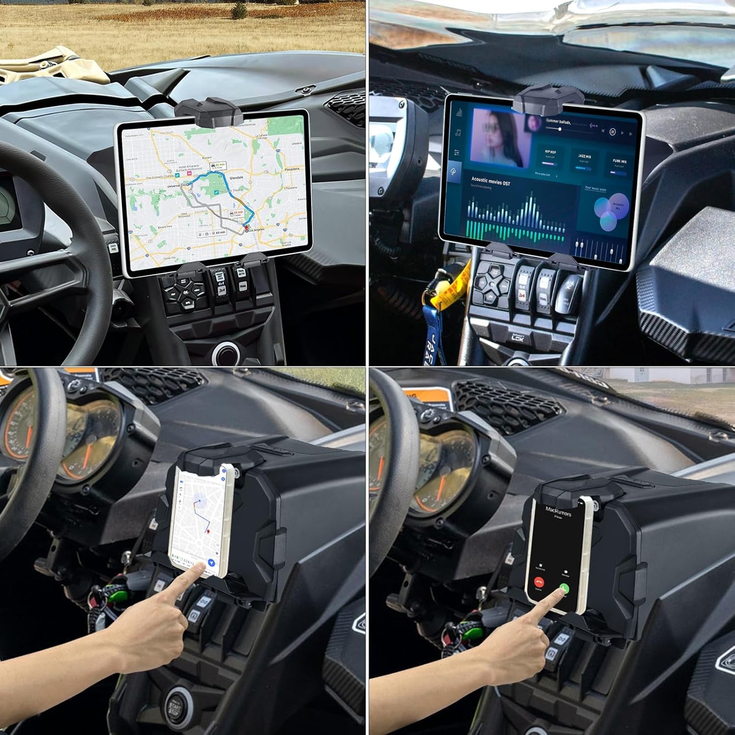 MDPROMCP Maverick X3 Tablet Holder with Storage Box, GPS Mount Compatible with Can Am Maverick X3 2017-2025 UTV Center Console Stable Phone Holder Accessories Replacement for 715002874