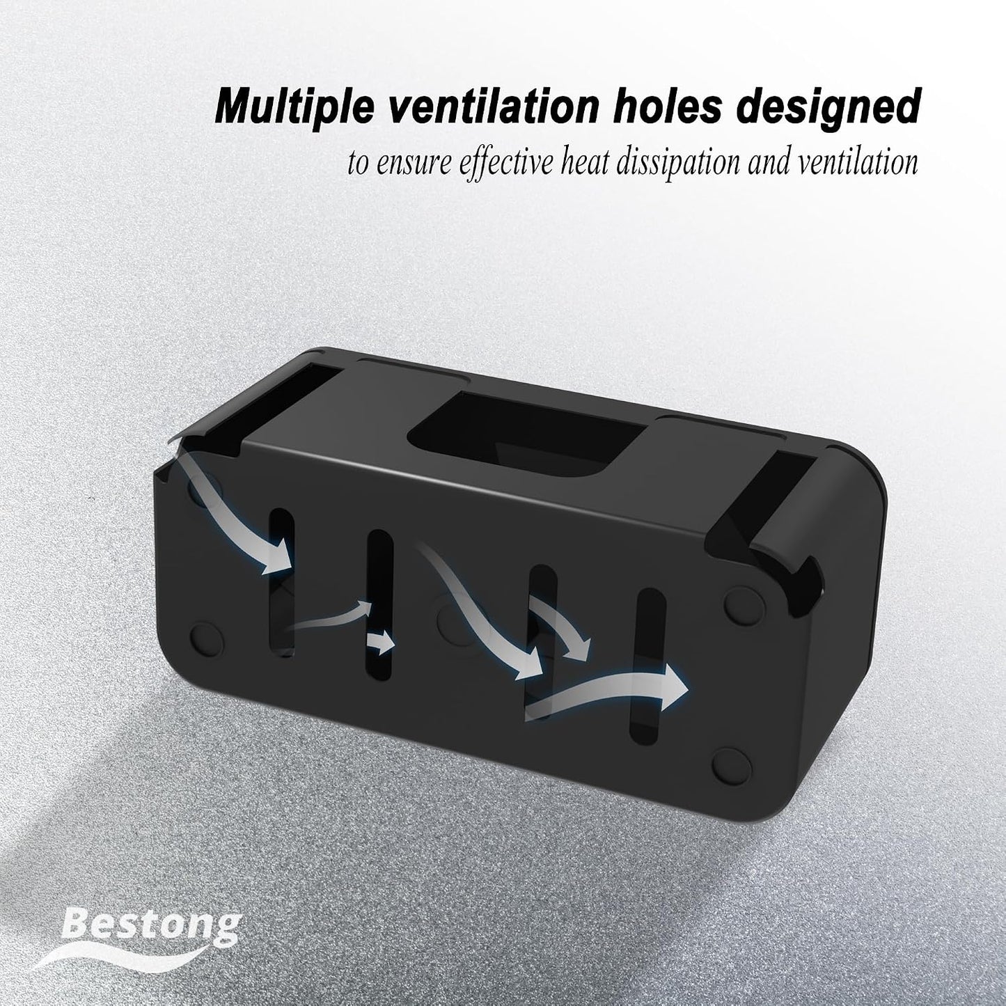Power Strip Hider Box Cable Management Organizer Set Large & Medium Black | Power strip hider box hides cords and surge protectors safely, keeping cables organized and protecting kids and pets