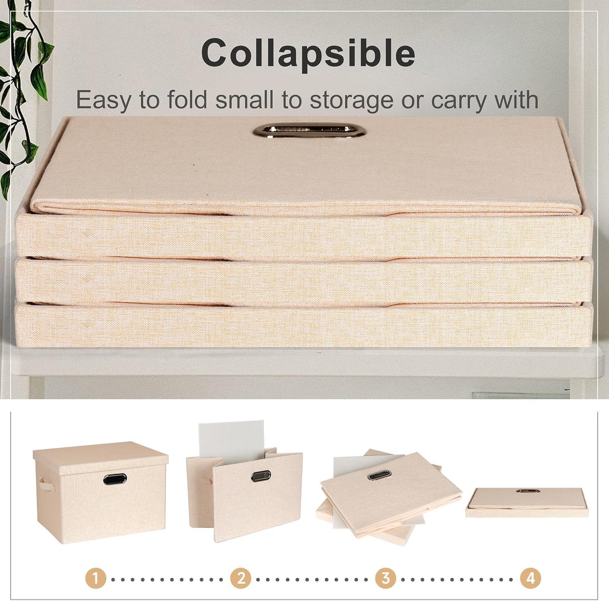Storage Bins with Lids Fabric Closet Organizers Cubes Office Organization