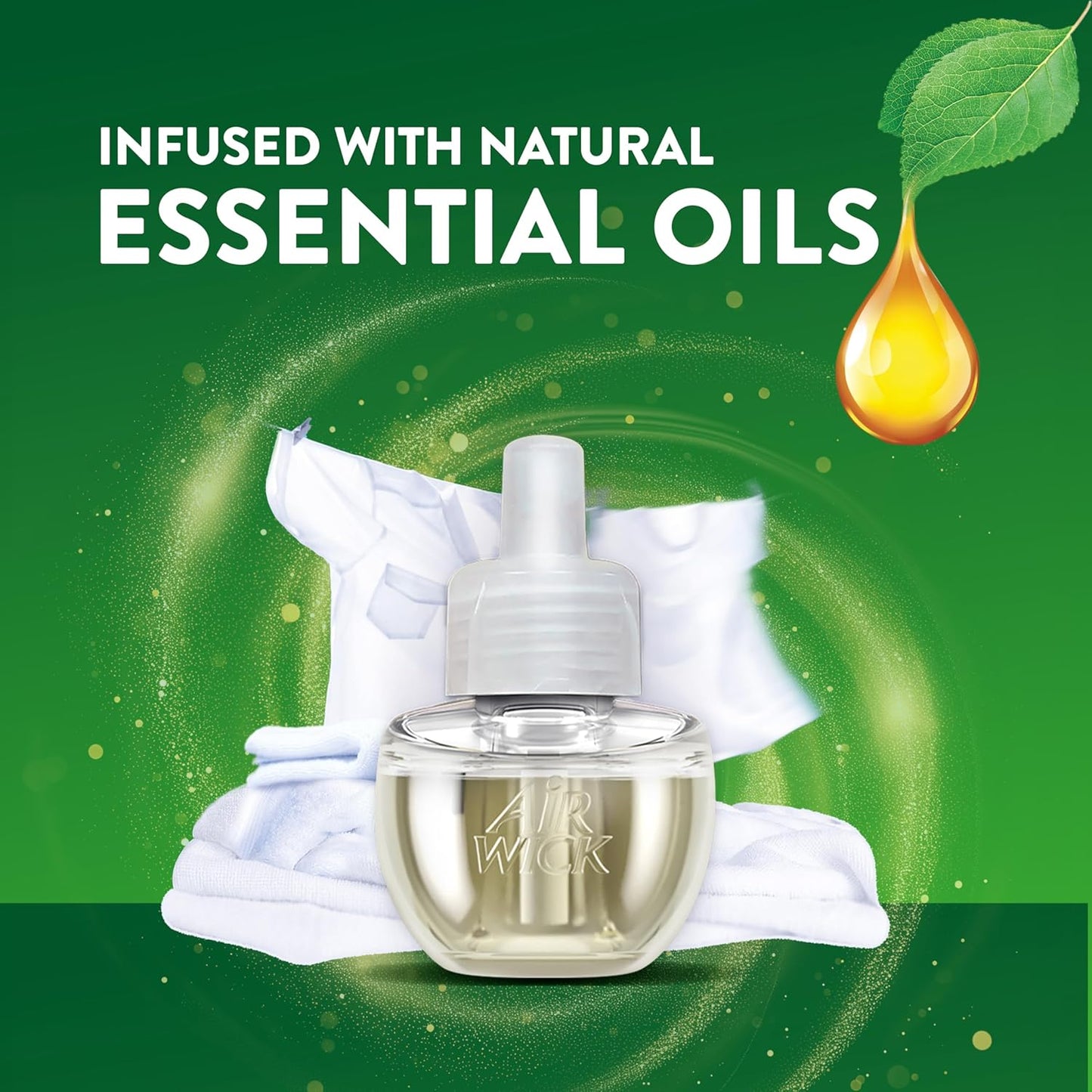 Air Wick Plug-In Scented Oil Refills, 10 Count, Fresh Linen, Air Freshener, Essential Oils, Eco Friendly