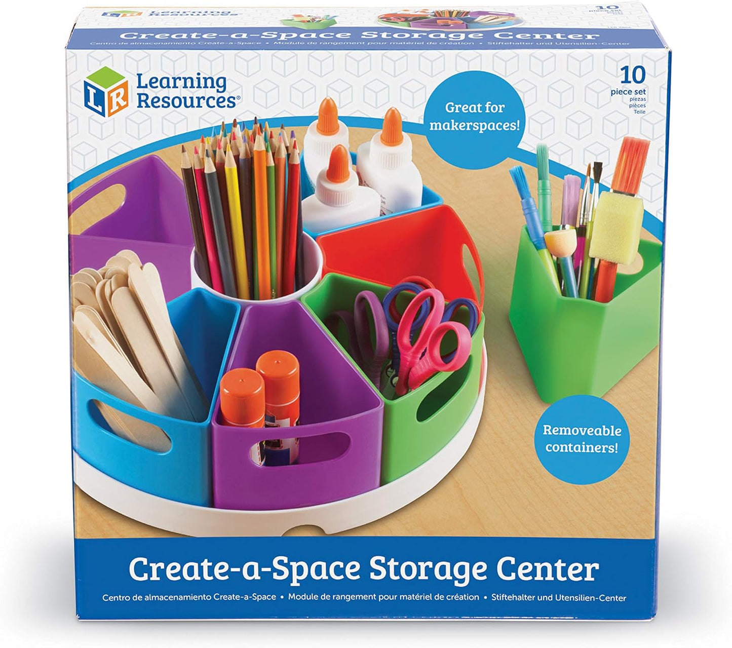 Learning Resources Create a Space Storage Center - Toy Desk Organizer, Classroom Workspace Must Haves, Homeschool Organization, Arts & Crafts , Caddy, Office & Teacher Supplies