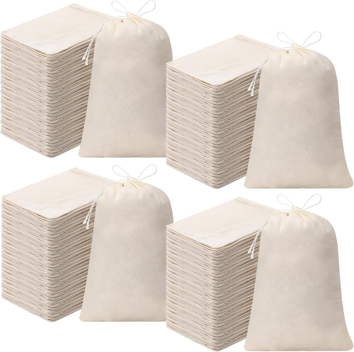 Tatuo 50 Pcs Muslin Bags 18 X 20 Inches, Cotton Drawstring Pouches Party