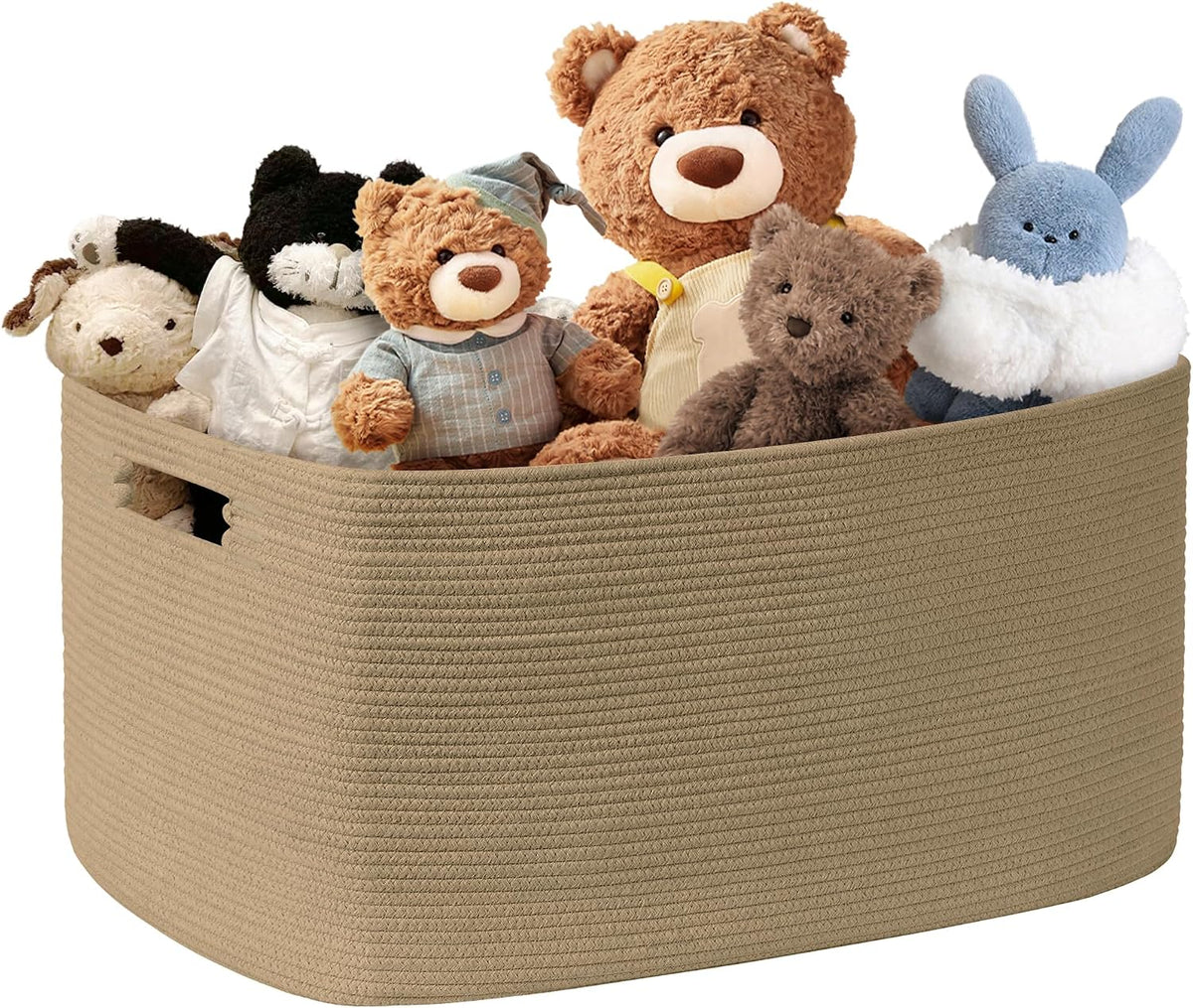 60L Woven Laundry Basket Hamper with Handles, Jute