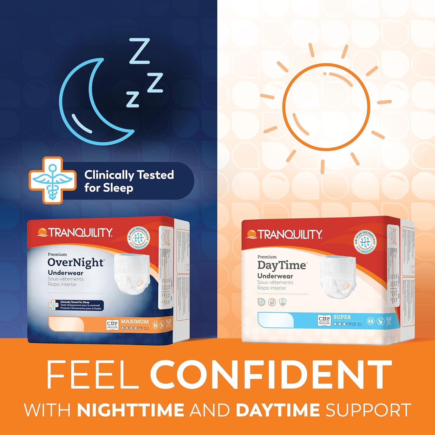 Tranquility Premium OverNight Disposable Absorbent Underwear (48 Count) - 2XL, 62-80 in. Waist - Maximum Absorbency, All-Night Sleep, Breathable Comfort, 48 Adult Diapers