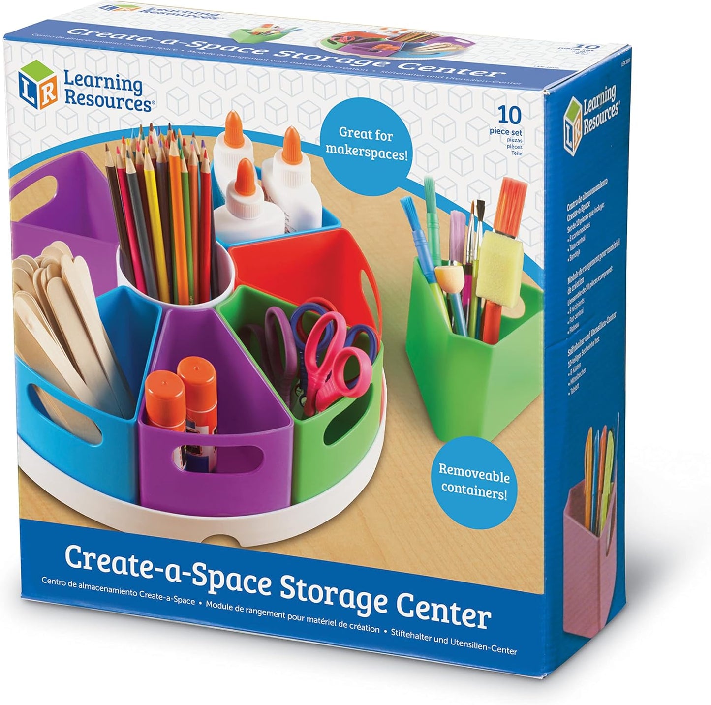 Learning Resources Create a Space Storage Center - Toy Desk Organizer, Classroom Workspace Must Haves, Homeschool Organization, Arts & Crafts , Caddy, Office & Teacher Supplies