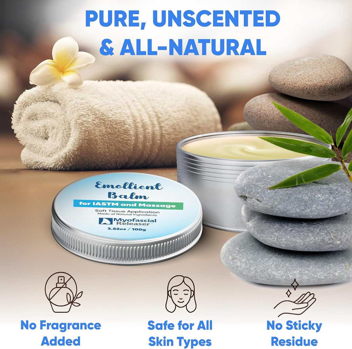 Myofascial Releaser Emollient Balm for Gua Sha Tools, Muscle Scraper Tool