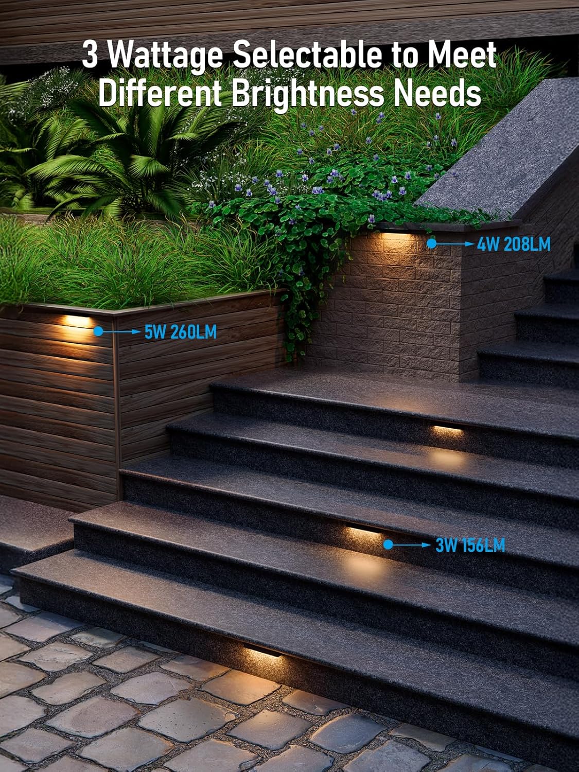 LEONLITE 8-Pack 7 Inch LED Hardscape Lighting, Update Retaining Wall Lights, LED Landscape Lighting, 12-24V AC/DC Paver Light Low Voltage, 3W/4W/5W Dimmable Outdoor Step Lights, 2700K Soft White, ETL