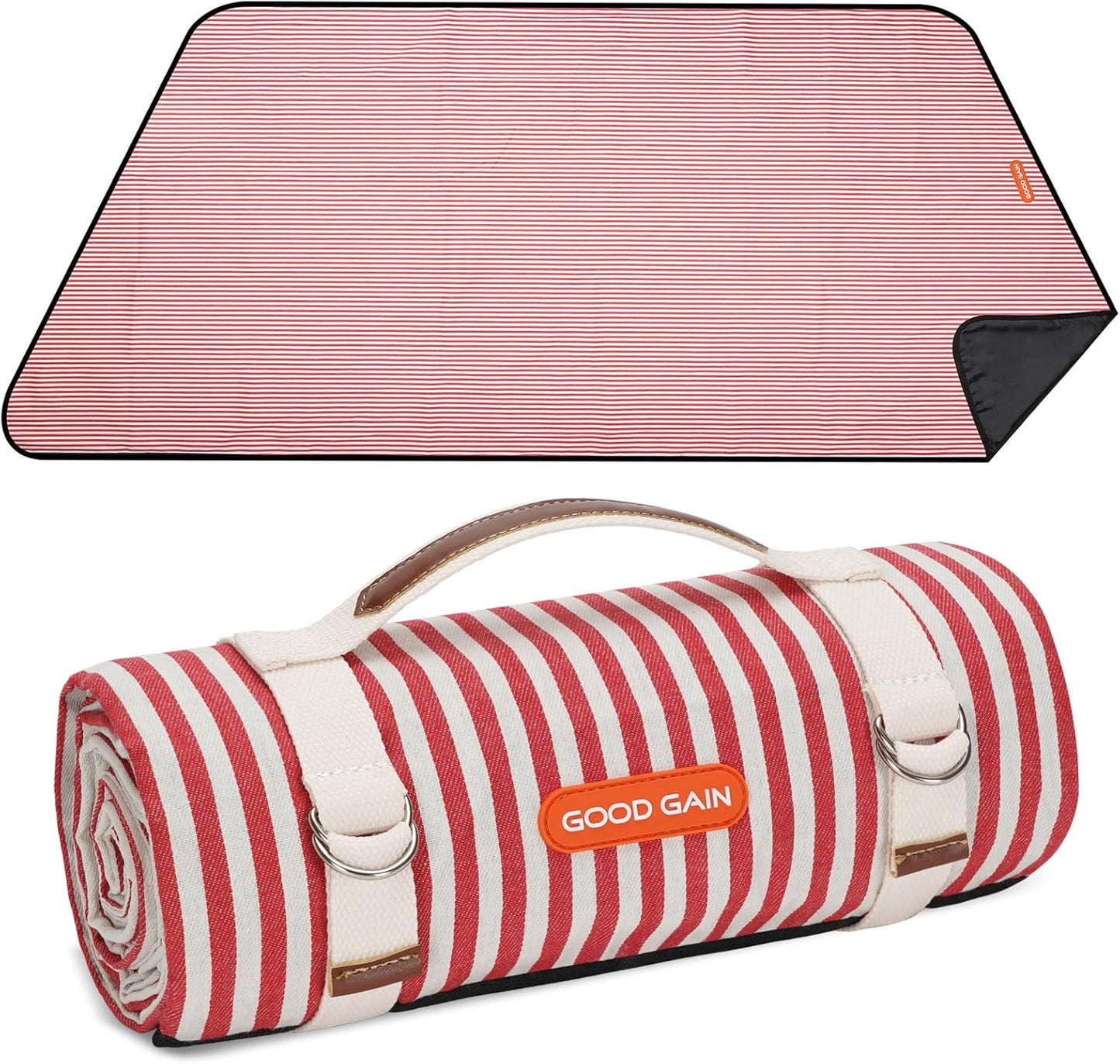 Picnic Blankets Outdoor Extra Large - Waterproof Picnic Blanket with Carry Strap | Machine Washable Picnic Mat with Sandproof Backing for Park,Grass,Hiking,Travel,Concerts,Indoor(Aegean Blue)