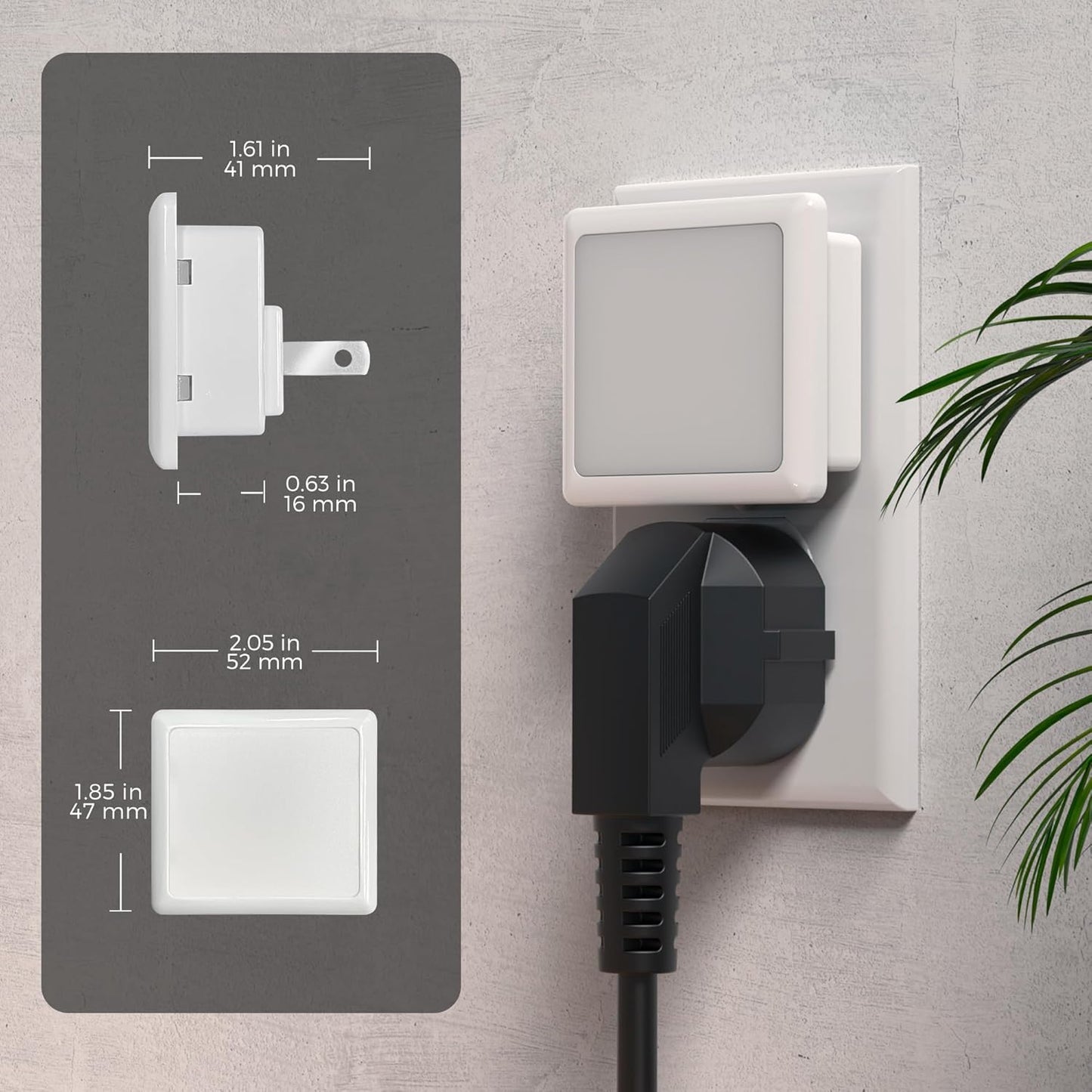 L LOHAS LED 3CCT Night Lights Plug into Wall 2-Pack, 0.3W Plug in Night Light, Dusk to Dawn, Bright Nightlight Auto-On/Off, for Adults Kids Room Bedroom Bathroom Hallway Kitchen