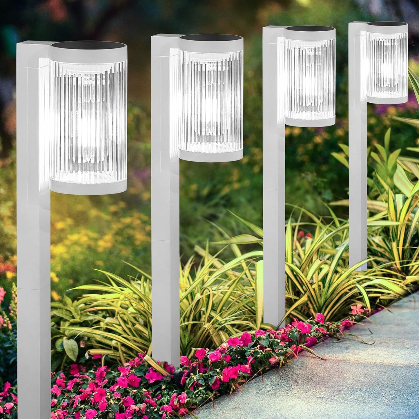 ELECLINK Solar Pathway Lights Outdoor, 6 Pack Upgraded Outdoor Solar Lights for Outside Super Bright Up to 12Hrs, IP65 Waterproof Solar Garden Lights for Yard Walkway Path Driveway Sidewalk