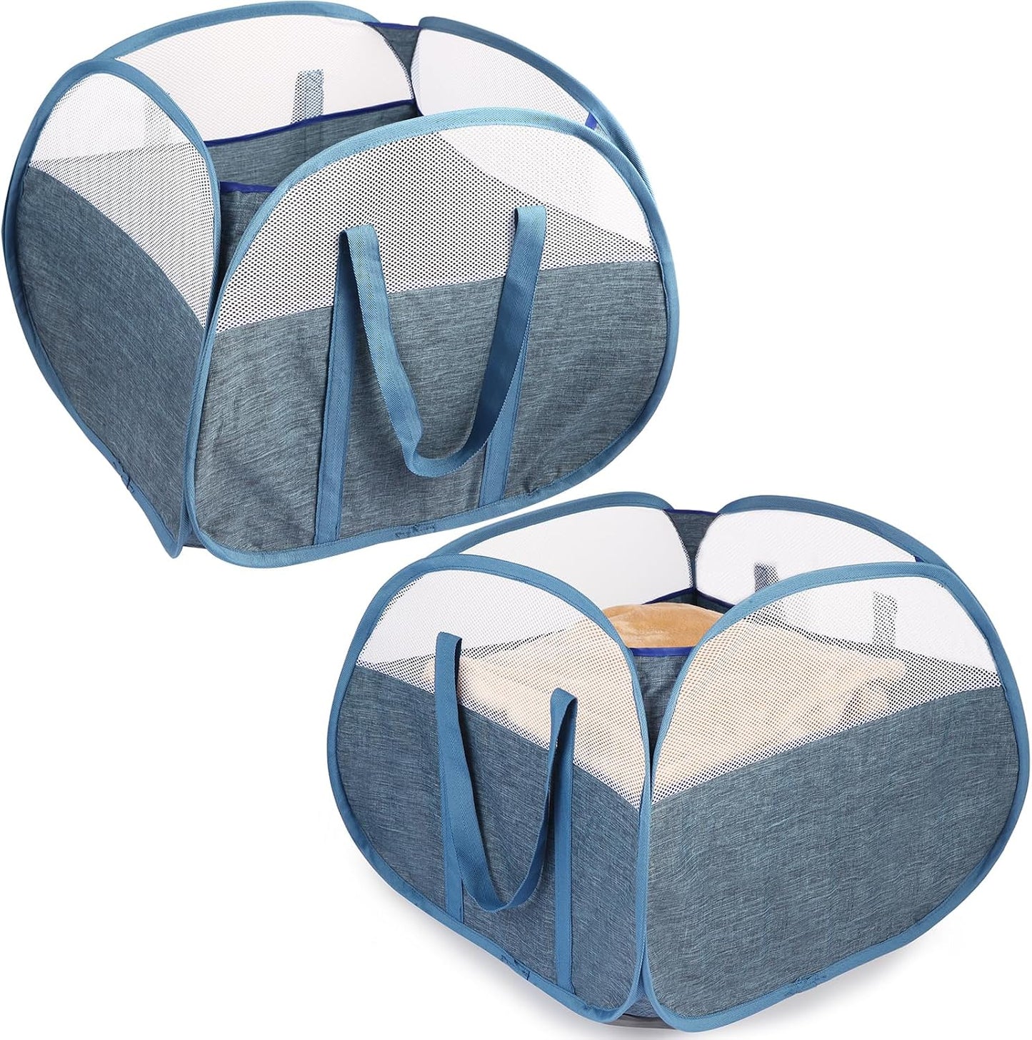 2 Pack Collapsible Laundry Baskets, 90L Large Foldable Laundry Basket, Pop Up Hampers for Laundry, Dirty Clothes Laundry Hamper for Bedroom, Bathroom, Dorm, Laundry Room, Travel or Camping Black