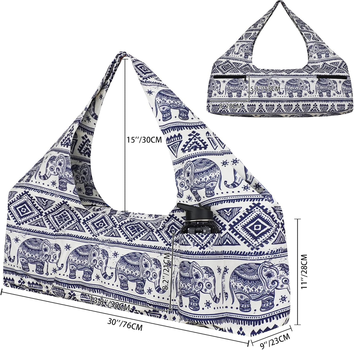 Large Yoga Mat Bag Yoga Bags and Carriers Fits All You Stuff Yoga Tote Bag with Yoga Mat Strap, Elastic Pockets and Zipper Pockets