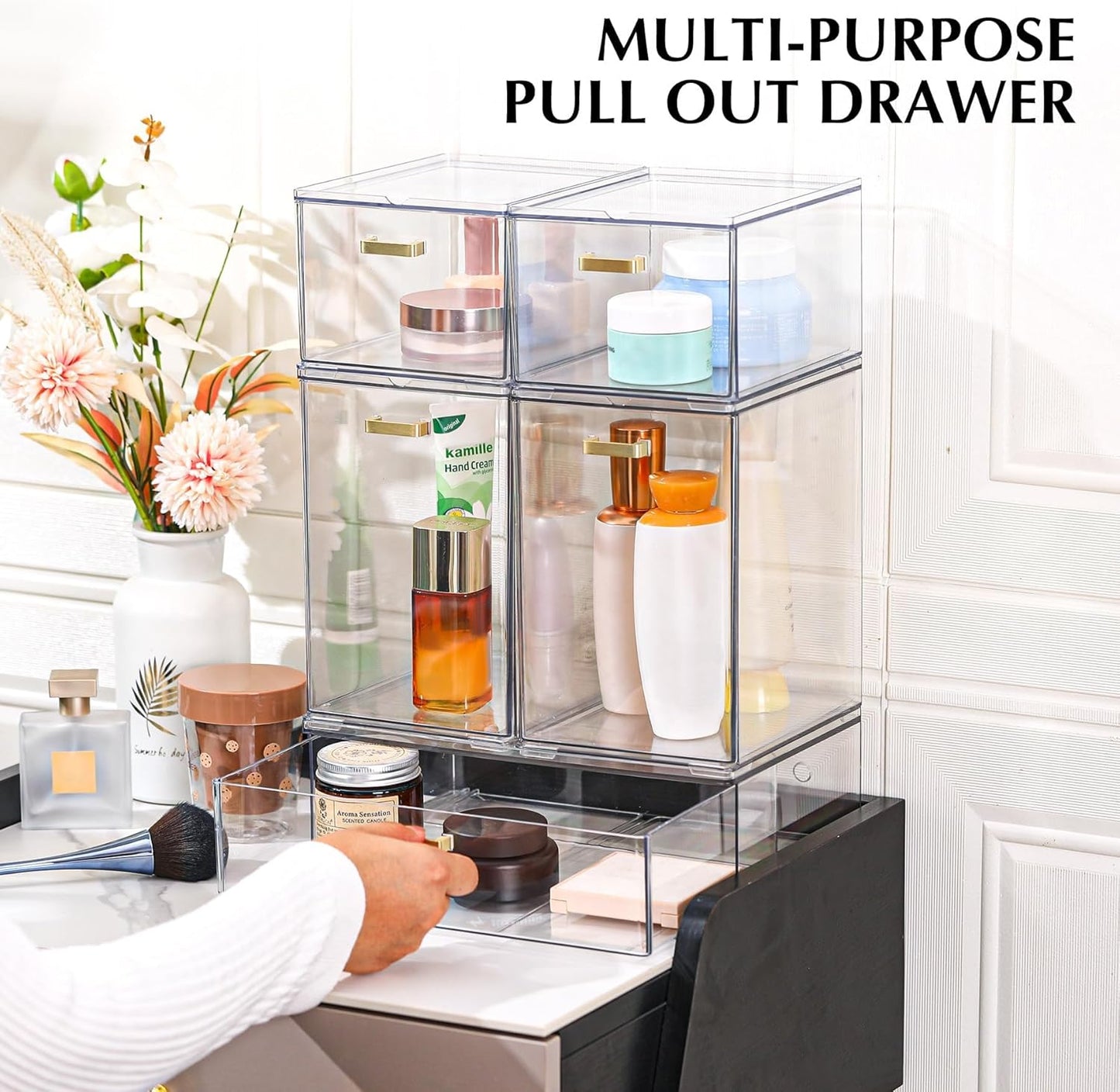 LALOBLUE Bottle Storage Organizer Baby, Set of 5 Stackable Storage Drawers for Bottles Station Organizer, Perfect for Makeup,Cabinet,Pantry Organization and Storage