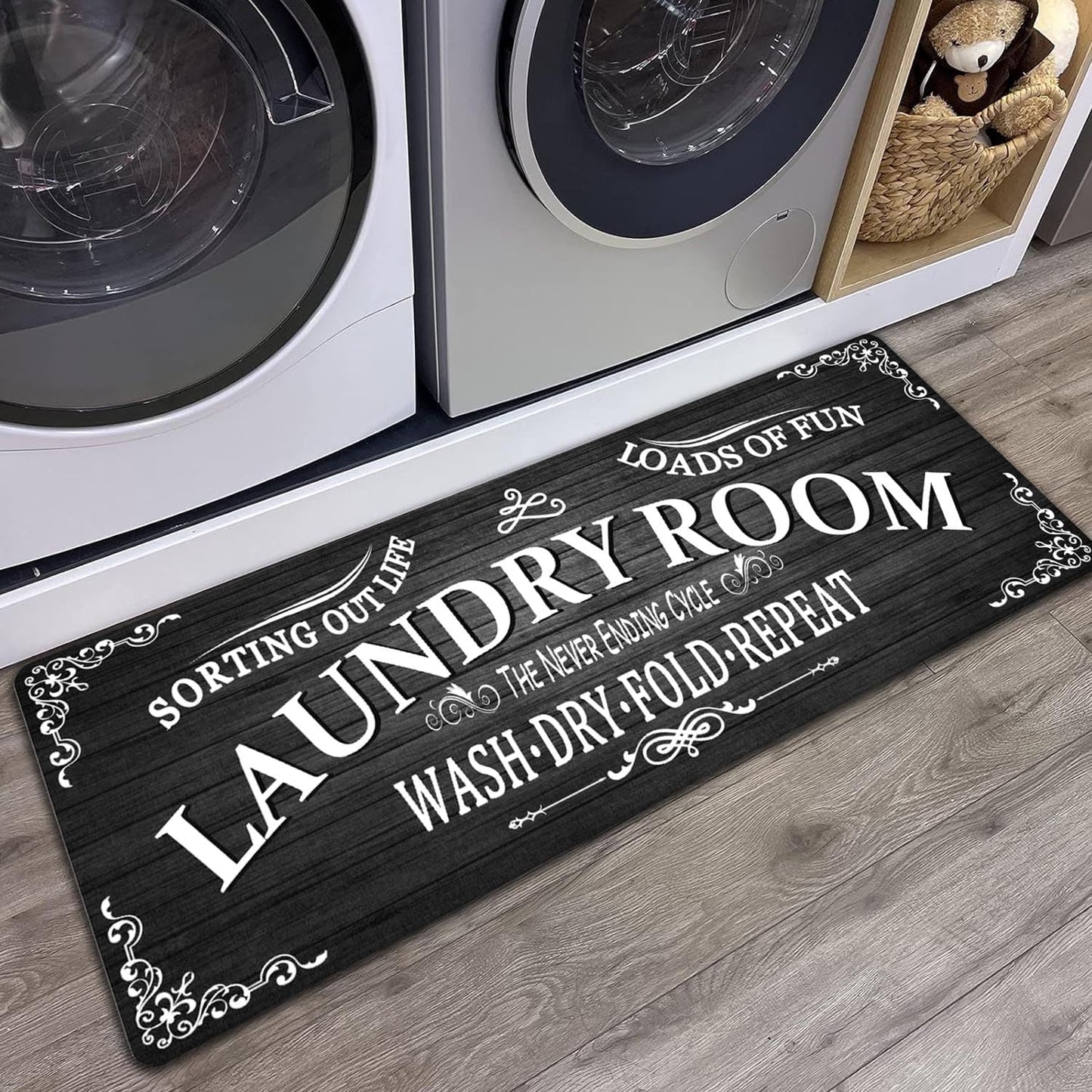 Non Slip Laundry Room Rug - Farmhouse Kitchen Floor Mat -Laundry Room Rug- Runner Decor -Washable Floor Carpet for Washroom Mudroom Kitchen Bathroom Hallway-20 x48