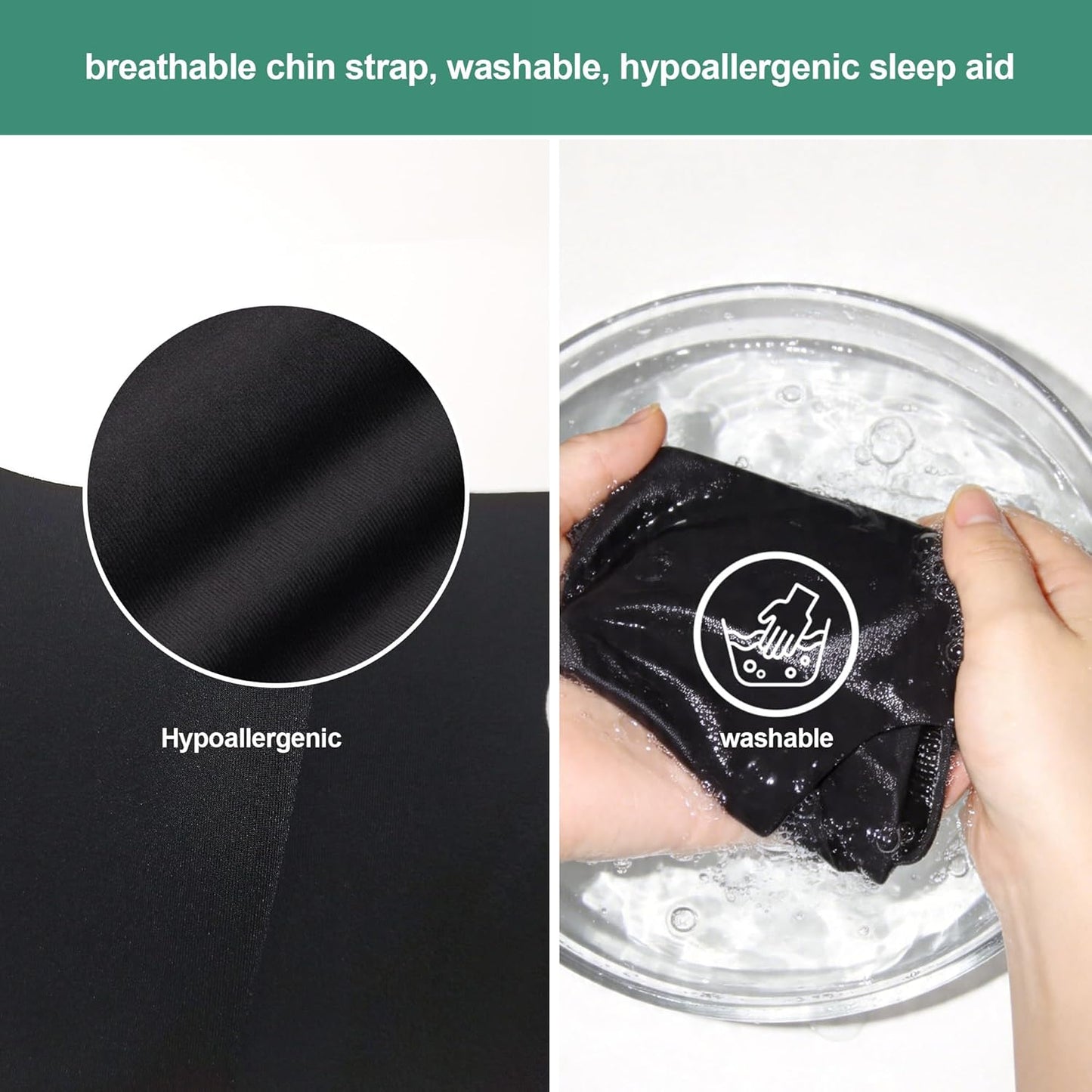 Anti Snoring Chin Strap for Sleeping – Adjustable, Breathable & Comfortable Snore Stopper Device for Men & Women – Effective Mouth Tape Alternative for Better Sleep & Apnea Relief (Black)