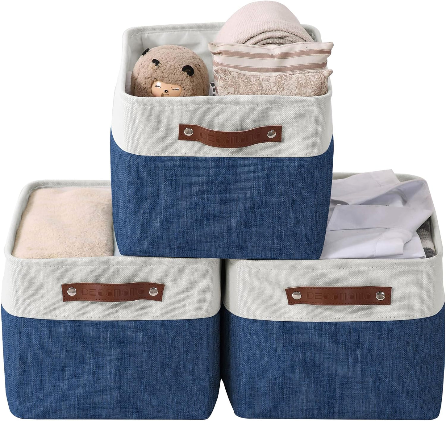 DECOMOMO Storage Bins, Large Fabric Storage Baskets for Shelves 3 Pack