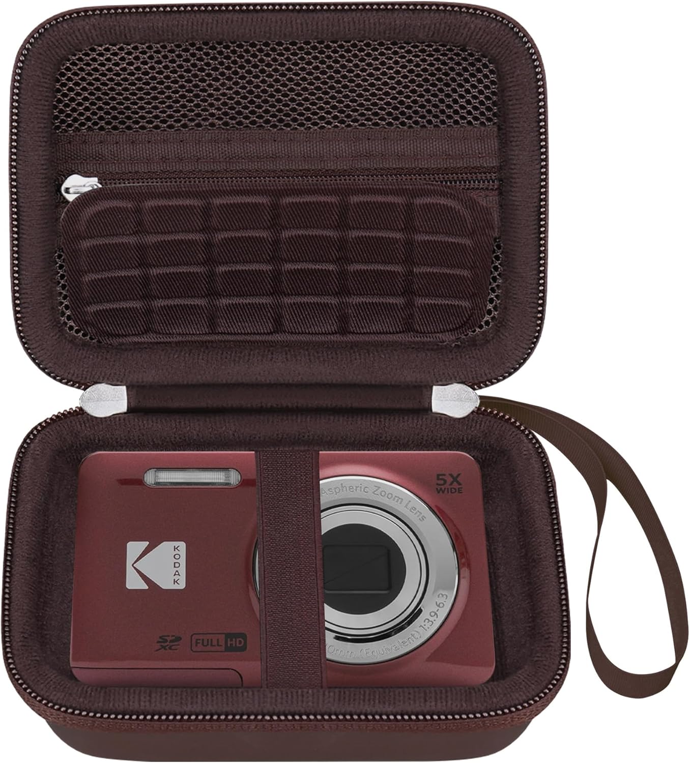 Elonbo Camera Carrying Case for KODAK PIXPRO FZ55 / FZ53 / FZ45 / FZ43 16MP Digital Camera, Vlogging Camera Storage Holder TTravel Bag, Mesh Bag Fits Batteries, Cable, Memory Card, Card Reader,Black