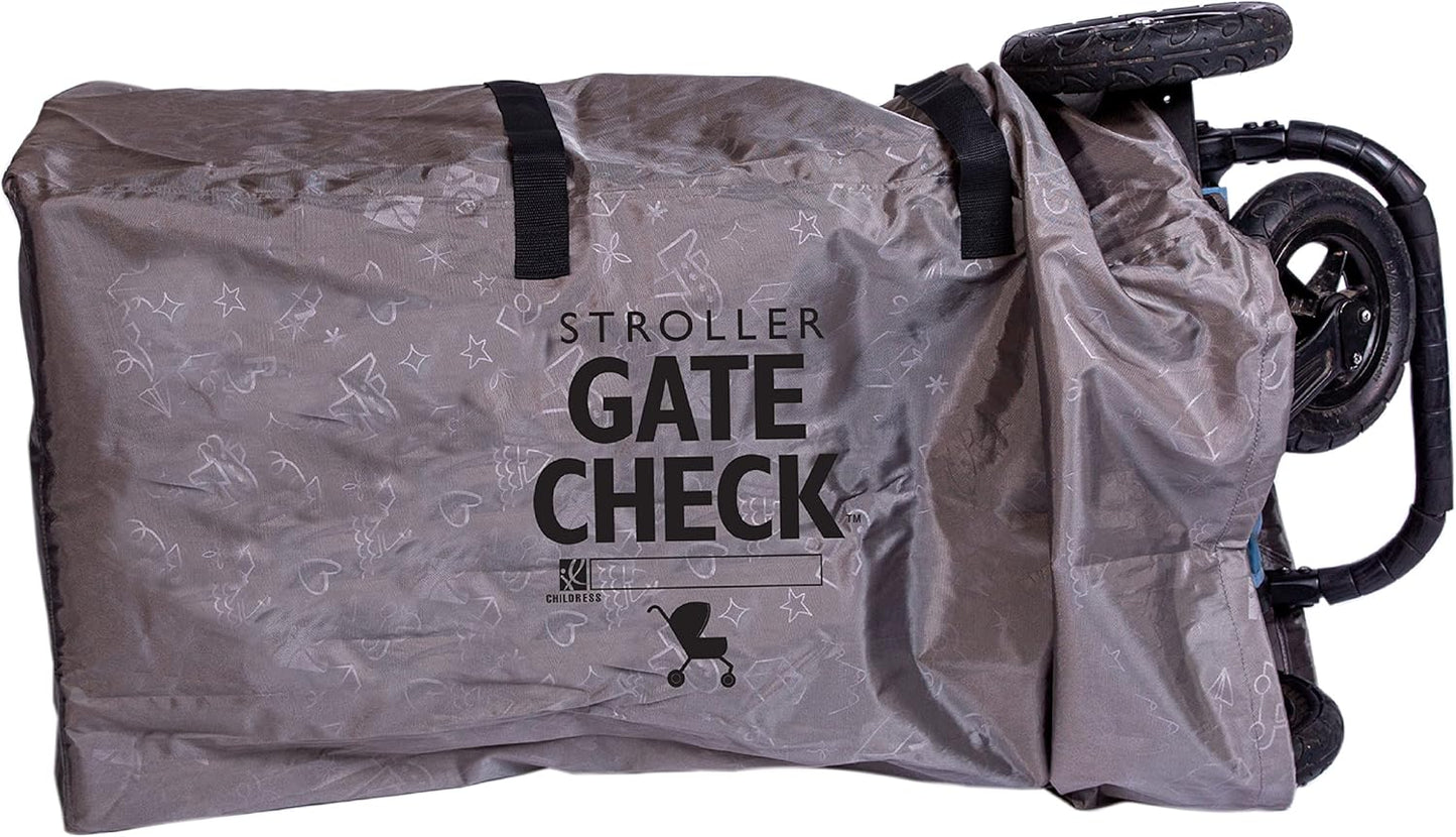J.L. Childress Gate Check Bag for Single & Double Strollers - Travel Bag for Airplane, Fits Most Standard Baby Strollers, Airport Accessories for Gate Check, Flying Essentials - Deluxe, Grey